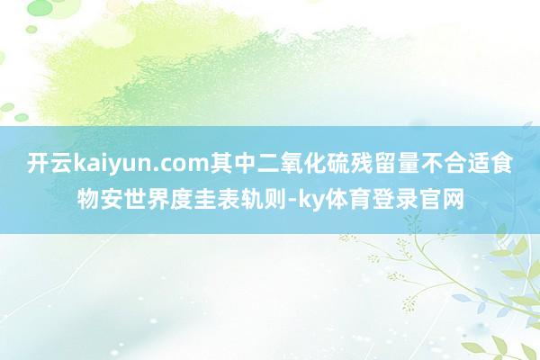 开云kaiyun.com其中二氧化硫残留量不合适食物安世界度圭表轨则-ky体育登录官网