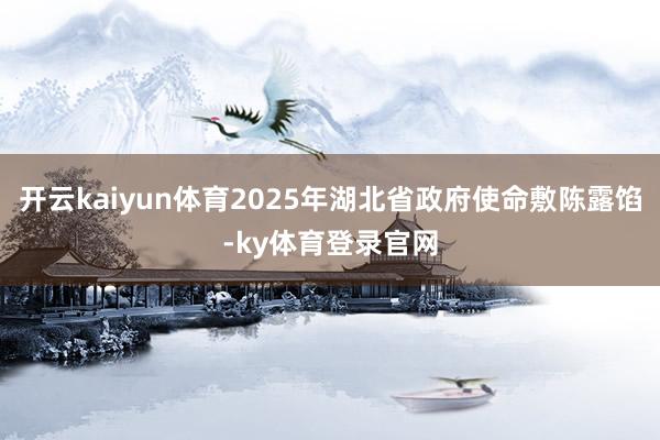 开云kaiyun体育2025年湖北省政府使命敷陈露馅-ky体育登录官网