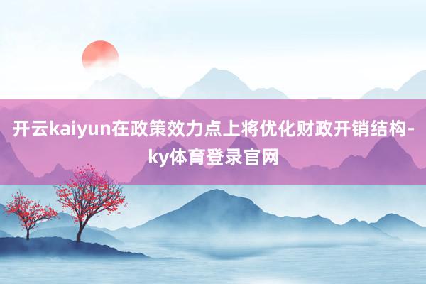 开云kaiyun在政策效力点上将优化财政开销结构-ky体育登录官网