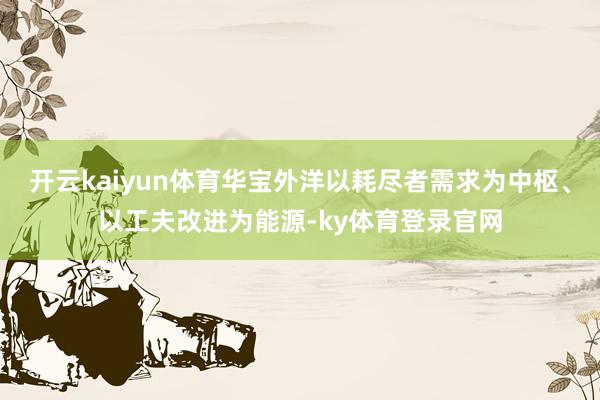 开云kaiyun体育华宝外洋以耗尽者需求为中枢、以工夫改进为能源-ky体育登录官网