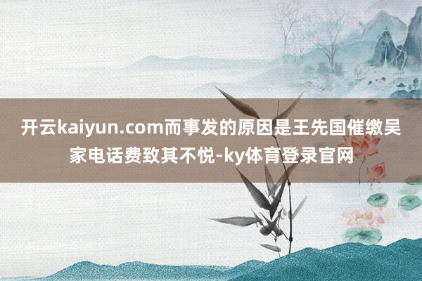 开云kaiyun.com而事发的原因是王先国催缴吴家电话费致其不悦-ky体育登录官网