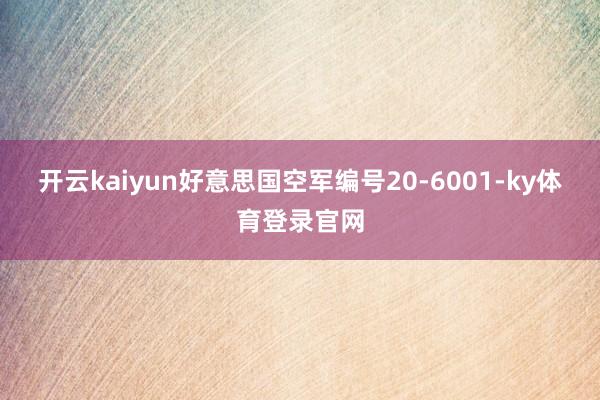 开云kaiyun好意思国空军编号20-6001-ky体育登录官网