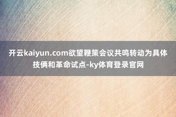 开云kaiyun.com欲望鞭策会议共鸣转动为具体技俩和革命试点-ky体育登录官网