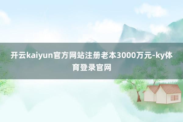 开云kaiyun官方网站注册老本3000万元-ky体育登录官网