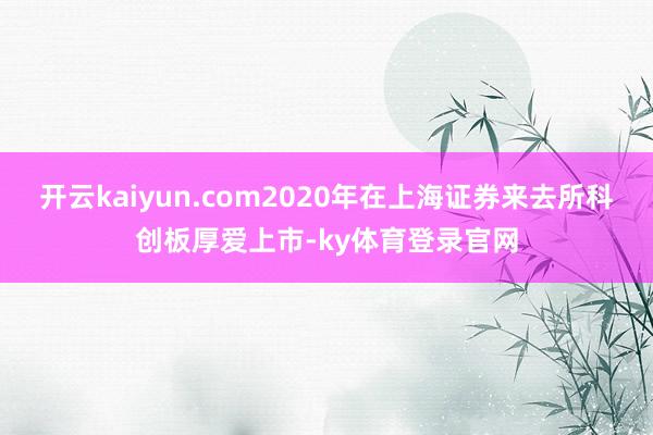 开云kaiyun.com2020年在上海证券来去所科创板厚爱上市-ky体育登录官网