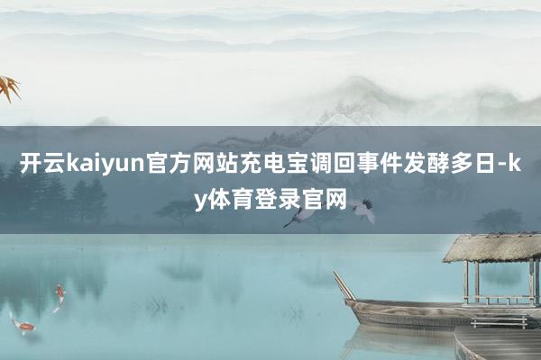 开云kaiyun官方网站充电宝调回事件发酵多日-ky体育登录官网