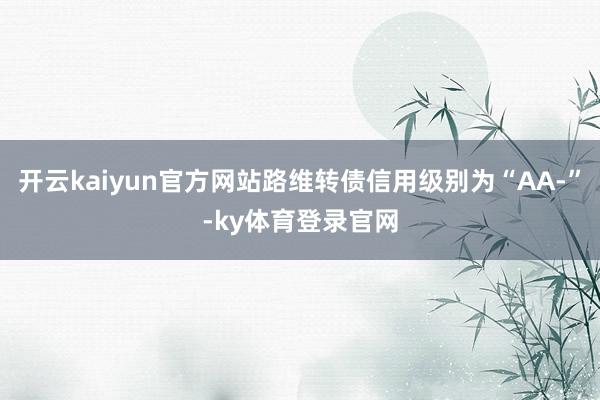 开云kaiyun官方网站路维转债信用级别为“AA-”-ky体育登录官网