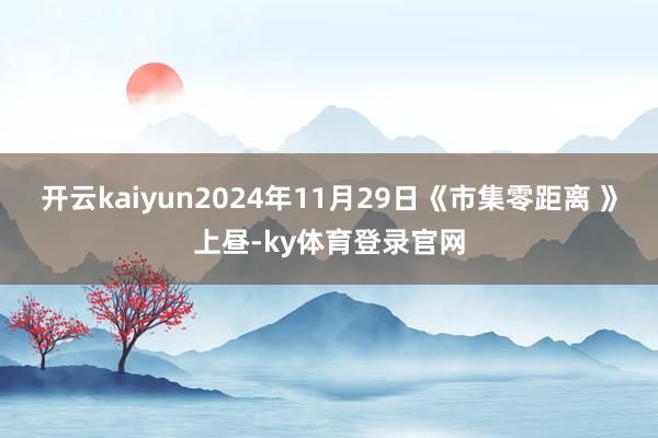 开云kaiyun2024年11月29日《市集零距离 》上昼-ky体育登录官网