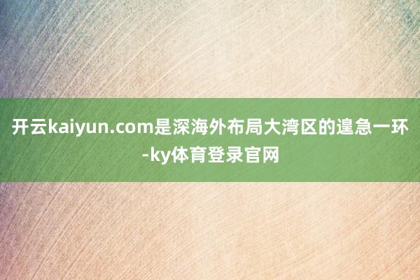 开云kaiyun.com是深海外布局大湾区的遑急一环-ky体育登录官网