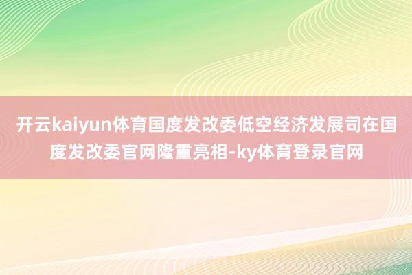 开云kaiyun体育国度发改委低空经济发展司在国度发改委官网隆重亮相-ky体育登录官网