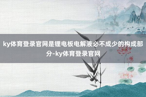 ky体育登录官网是锂电板电解液必不成少的构成部分-ky体育登录官网