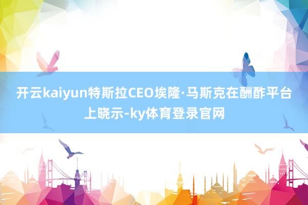 开云kaiyun特斯拉CEO埃隆·马斯克在酬酢平台上晓示-ky体育登录官网