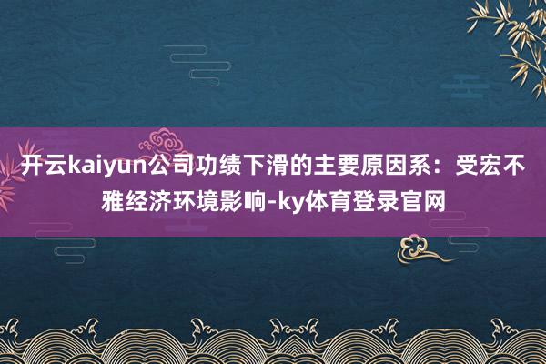 开云kaiyun公司功绩下滑的主要原因系：受宏不雅经济环境影响-ky体育登录官网