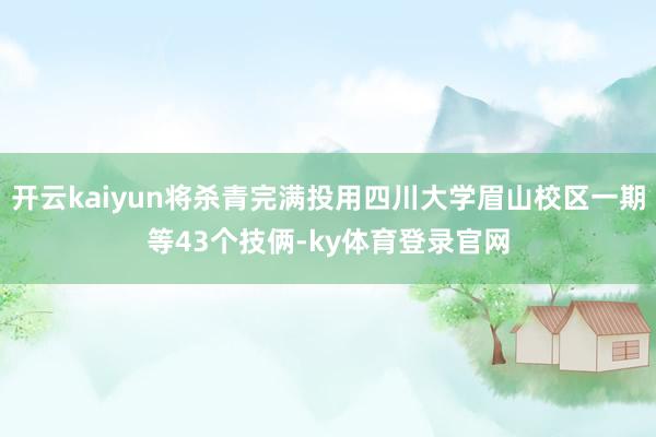 开云kaiyun将杀青完满投用四川大学眉山校区一期等43个技俩-ky体育登录官网